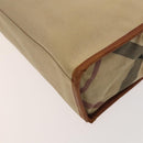 BURBERRY Nova Check Hand Bag Canvas 2Set Beige Auth 127249-8