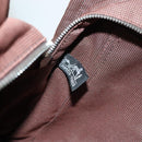 HERMES Her Line MM Hand Bag Canvas Brown Silver Auth 127252-18