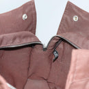 HERMES Her Line MM Hand Bag Canvas Brown Silver Auth 127252-19