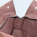HERMES Her Line MM Hand Bag Canvas Brown Silver Auth 127252-20