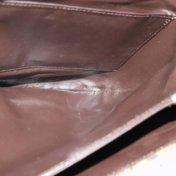 CELINE C Sulky Hand Bag Canvas Brown Gold Auth 127253