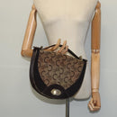 CELINE C Sulky Hand Bag Canvas Brown Gold Auth 127253-22