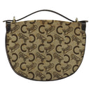 CELINE C Sulky Hand Bag Canvas Brown Gold Auth 127253-3