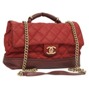 CHANEL Matelasse Chain Shoulder Bag Caviar Skin Red CC Auth 127257-1
