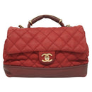 CHANEL Matelasse Chain Shoulder Bag Caviar Skin Red CC Auth 127257-2