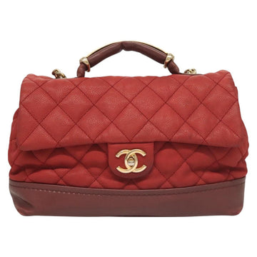 CHANEL Matelasse Chain Shoulder Bag Caviar Skin Red CC Auth 127257 - 0