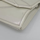 CHANEL Chain Shoulder Bag Leather Gray Silver CC Auth 127258V-10