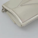 CHANEL Chain Shoulder Bag Leather Gray Silver CC Auth 127258V-13