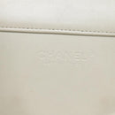 CHANEL Chain Shoulder Bag Leather Gray Silver CC Auth 127258V-14