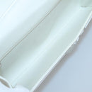 CHANEL Chain Shoulder Bag Leather Gray Silver CC Auth 127258V-15