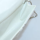 CHANEL Chain Shoulder Bag Leather Gray Silver CC Auth 127258V-16