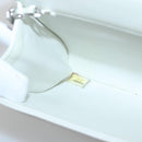 CHANEL Chain Shoulder Bag Leather Gray Silver CC Auth 127258V-17