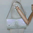 CHANEL Chain Shoulder Bag Leather Gray Silver CC Auth 127258V-19