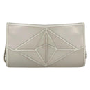 CHANEL Chain Shoulder Bag Leather Gray Silver CC Auth 127258V-3