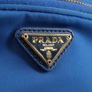 PRADA Hand Bag Nylon 2way Blue Gold Auth 127263V-14