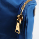 PRADA Hand Bag Nylon 2way Blue Gold Auth 127263V-15