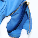 PRADA Hand Bag Nylon 2way Blue Gold Auth 127263V-16