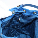 PRADA Hand Bag Nylon 2way Blue Gold Auth 127263V-20