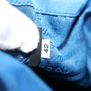 PRADA Hand Bag Nylon 2way Blue Gold Auth 127263V-21