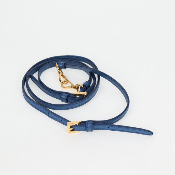 PRADA Hand Bag Nylon 2way Blue Gold Auth 127263V