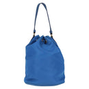 PRADA Hand Bag Nylon 2way Blue Gold Auth 127263V-3