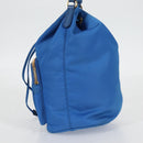 PRADA Hand Bag Nylon 2way Blue Gold Auth 127263V-4