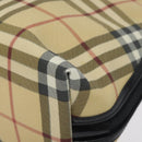 BURBERRY Nova Check Hand Bag PVC Beige Silver Auth 127268-10
