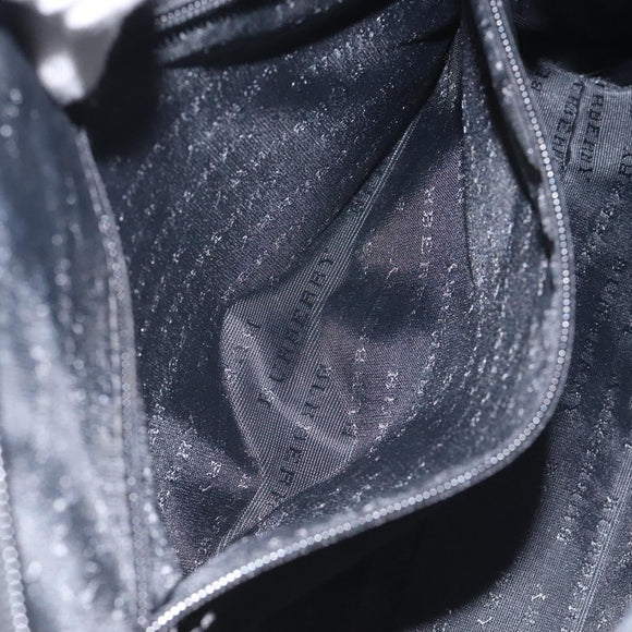 BURBERRY Nova Check Hand Bag PVC Beige Silver Auth 127268