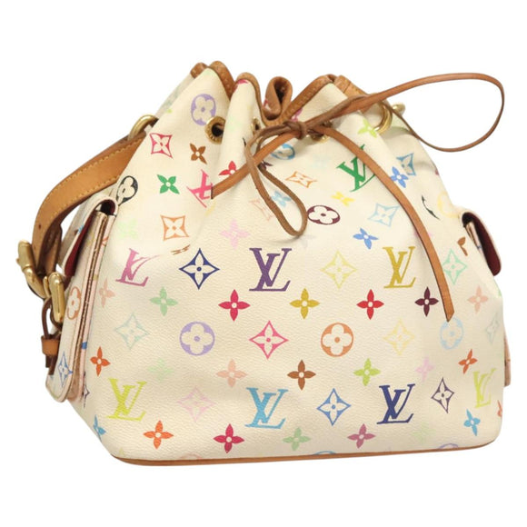 LOUIS VUITTON Monogram Multicolor Petit Noe Bag White M42229 LV Auth 127305