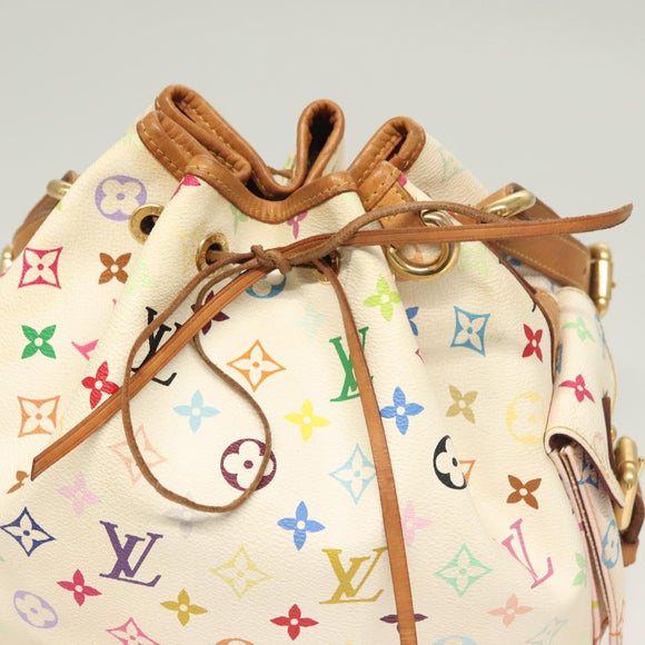 LOUIS VUITTON Monogram Multicolor Petit Noe Bag White M42229 LV Auth 127305