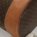 CELINE Macadam Canvas Shoulder Bag PVC Brown Gold Auth 127309-9