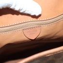 CELINE Macadam Canvas Shoulder Bag PVC Brown Gold Auth 127309-17