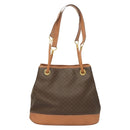 CELINE Macadam Canvas Shoulder Bag PVC Brown Gold Auth 127309-13