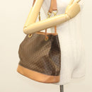 CELINE Macadam Canvas Shoulder Bag PVC Brown Gold Auth 127309-21
