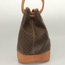 CELINE Macadam Canvas Shoulder Bag PVC Brown Gold Auth 127309-4