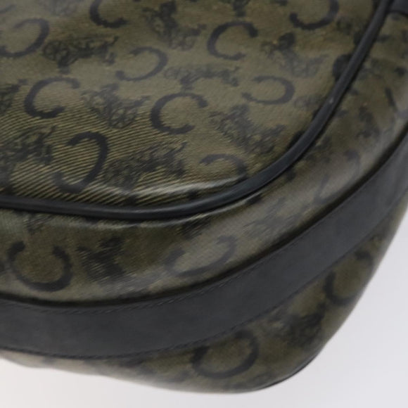 CELINE C Sulky Shoulder Bag PVC Navy Gold Auth 127311