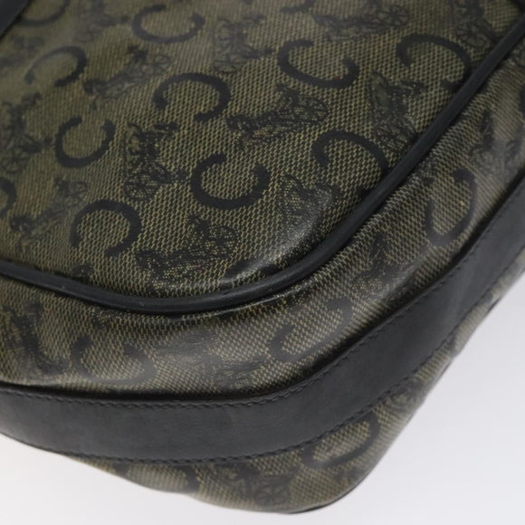 CELINE C Sulky Shoulder Bag PVC Navy Gold Auth 127311