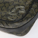 CELINE C Sulky Shoulder Bag PVC Navy Gold Auth 127311-15