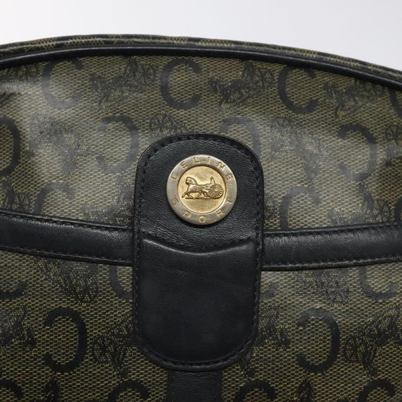 CELINE C Sulky Shoulder Bag PVC Navy Gold Auth 127311