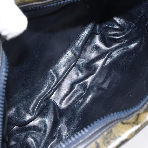 CELINE C Sulky Shoulder Bag PVC Navy Gold Auth 127311