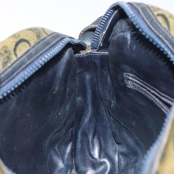 CELINE C Sulky Shoulder Bag PVC Navy Gold Auth 127311