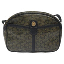 CELINE C Sulky Shoulder Bag PVC Navy Gold Auth 127311-2