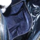 CELINE C Sulky Shoulder Bag PVC Navy Gold Auth 127311-20