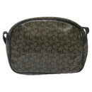 CELINE C Sulky Shoulder Bag PVC Navy Gold Auth 127311-2