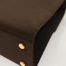 Salvatore Ferragamo Gancini Hand Bag Nylon 2way Brown Gold Auth 127313-15