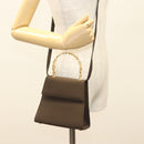 Salvatore Ferragamo Gancini Hand Bag Nylon 2way Brown Gold Auth 127313-23