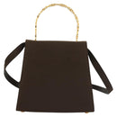 Salvatore Ferragamo Gancini Hand Bag Nylon 2way Brown Gold Auth 127313-3