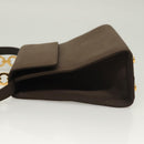 Salvatore Ferragamo Gancini Hand Bag Nylon 2way Brown Gold Auth 127313-5