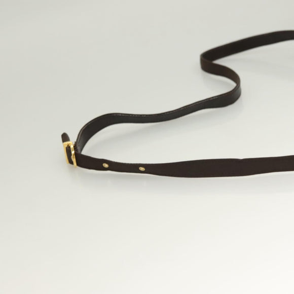 Salvatore Ferragamo Gancini Hand Bag Nylon 2way Brown Gold Auth 127313