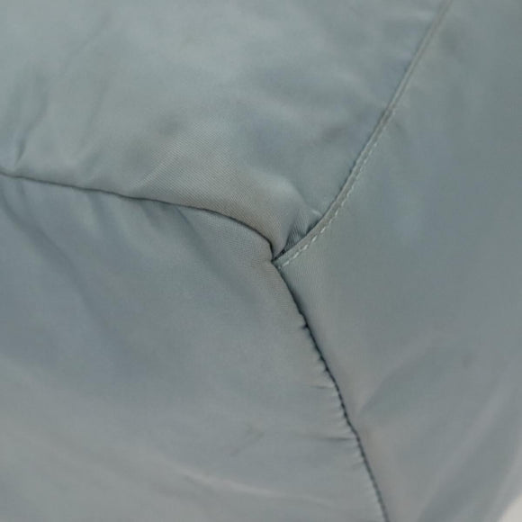 PRADA Boston Bag Nylon Light Blue Silver Auth 127318